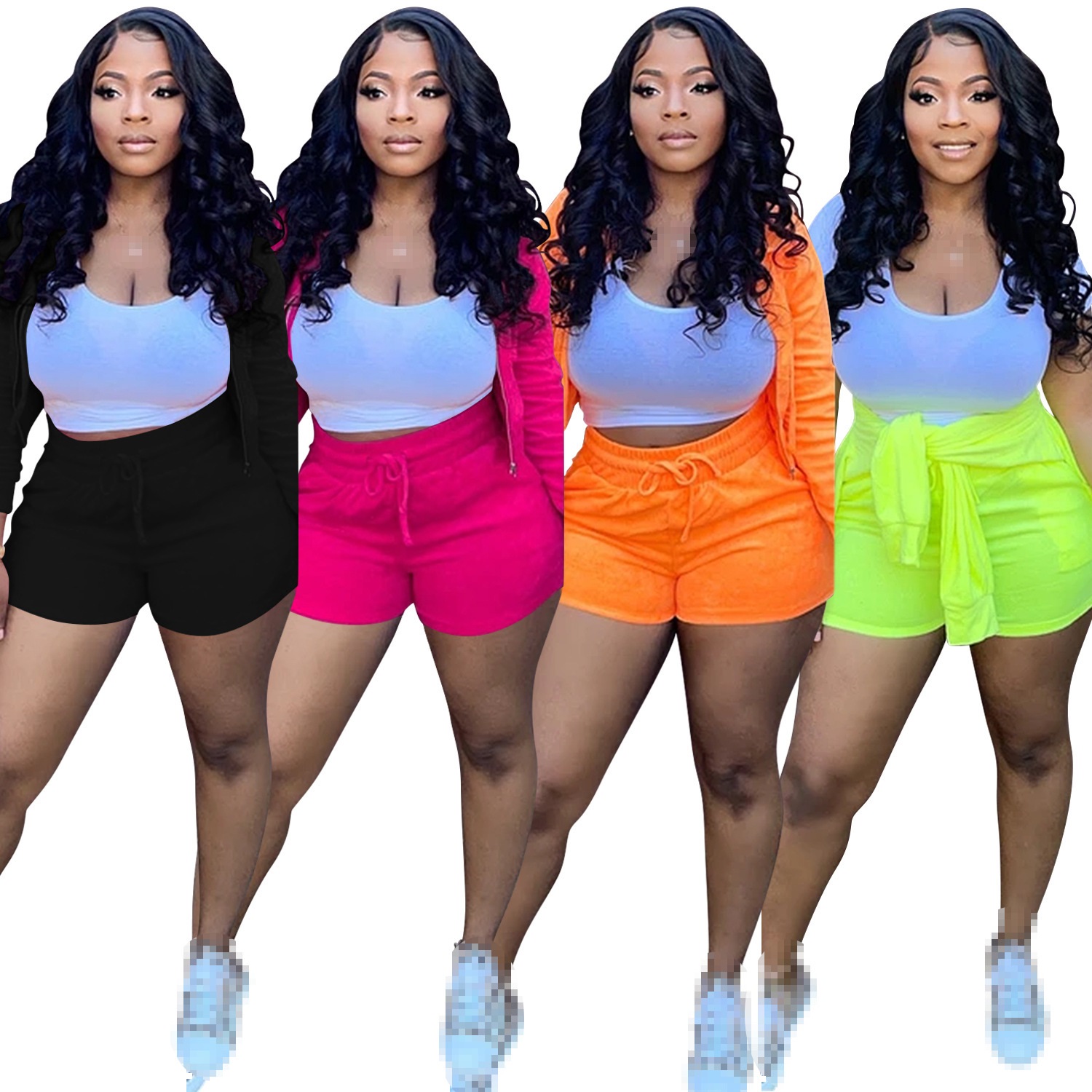 Summer Clothing Wholesale - Shorts sets 3 stück set frauen
